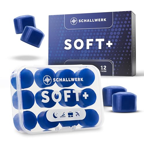 Schallwerk® Soft+ 12 tapones para los oídos de silicona - tapones para los...